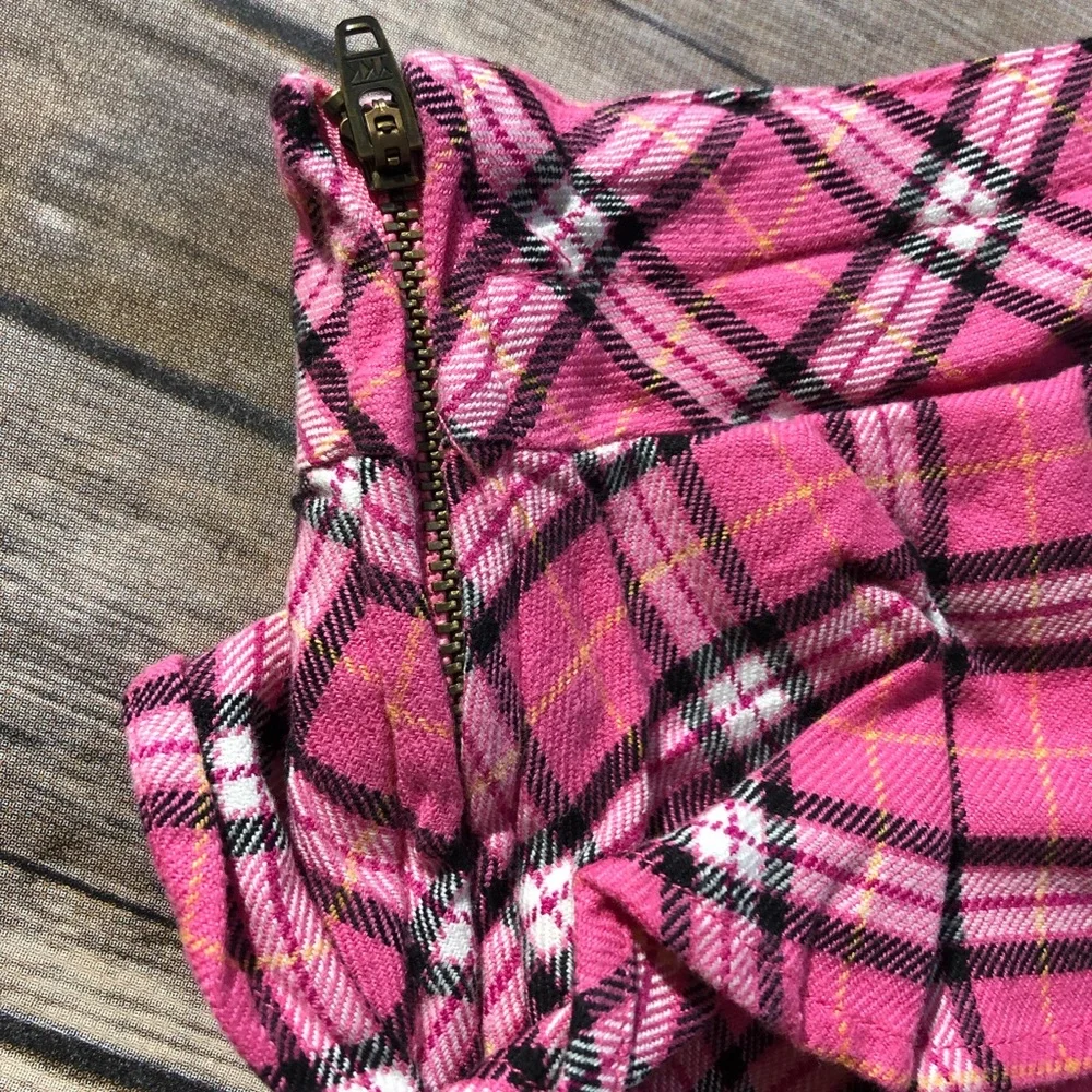 Vintage Gymboree pink & black plaid skirt! Size 8